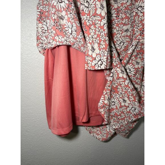 NWT 89th Madison Plus Size 2X Floral Midi Skirt - Sandstone Coral/White - Picture 7 of 9